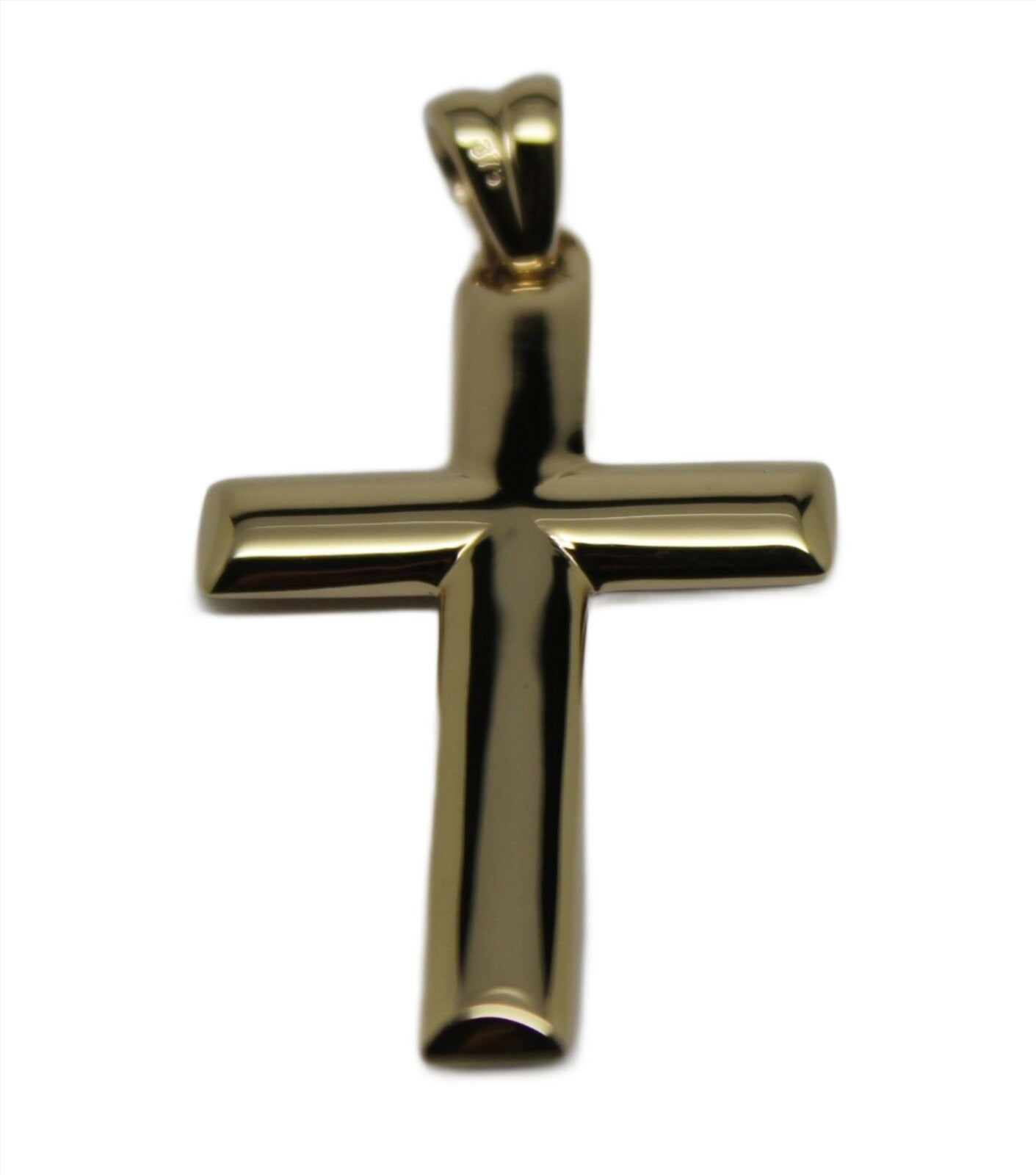 Genuine New Genuine 9ct 9kt Yellow, Rose or White Gold Heavy Plain Cross Pendant 343