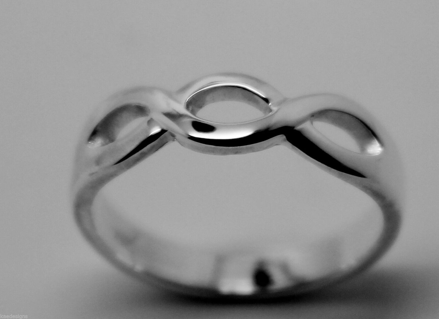 Genuine 9ct Yellow or Rose or White Gold or Sterling Silver Infinity Love Ring