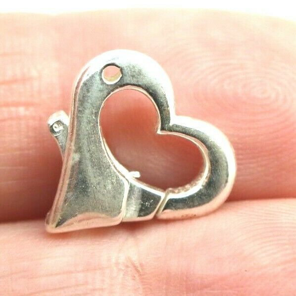 Genuine Sterling Silver Heart Parrot / lobster clasp Clasp
