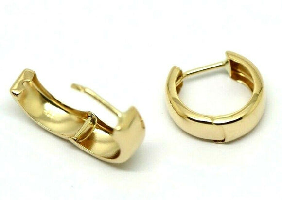 Genuine 9ct 9K Yellow Gold Small Hoop Oval Earrings 4.7mm Width 10mm diameter