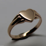 Size N Genuine New Childs Solid 9ct 375 Yellow, Rose & White Gold Heart Signet Ring 324
