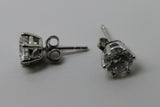 Genuine 9ct White Gold Cubic Zirconia Claw 5Mm Stud Earrings *Free Express Post