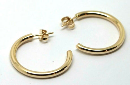 Genuine 9ct Yellow, Rose or White 29mm Hoop Stud Earrings