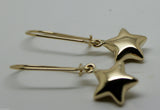 Genuine 9ct Yellow Or White Or Rose Gold Bubble Drop Star Closed Hook Earrings