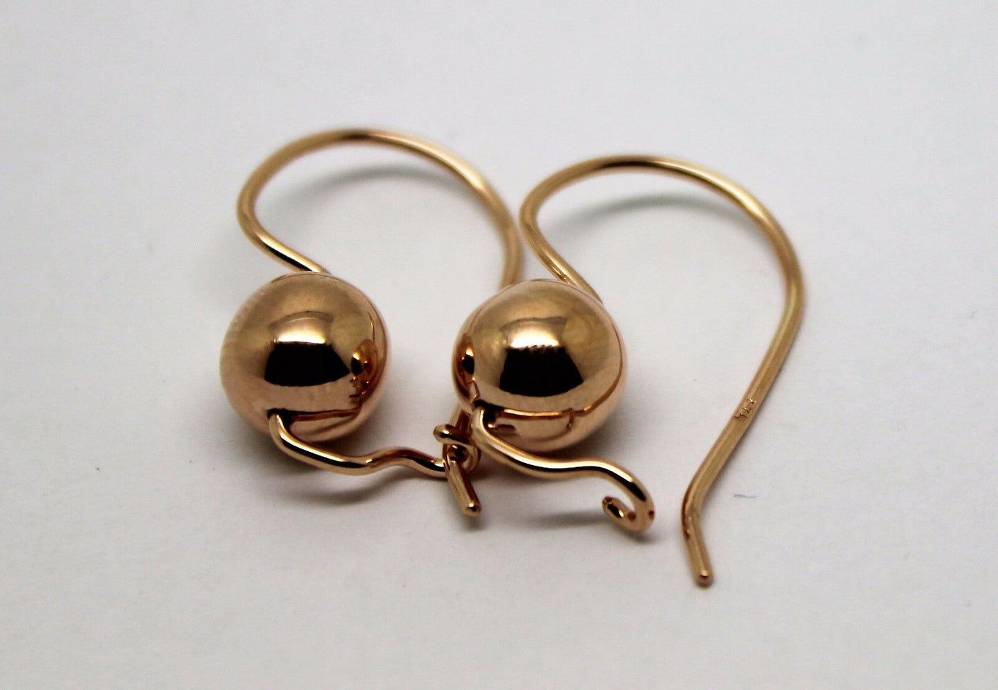 Kaedesigns New Genuine 9ct Yellow, Rose or White Gold 8mm Plain Ball Drop Earrings