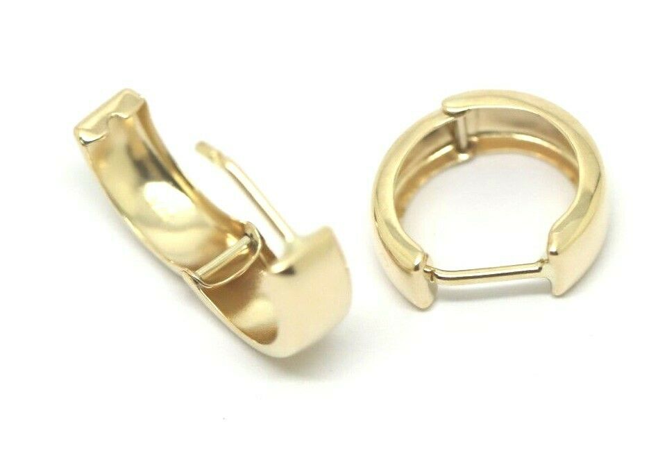 Genuine 9ct 9K Yellow Gold Small Hoop Oval Earrings 4.7mm Width 10mm diameter