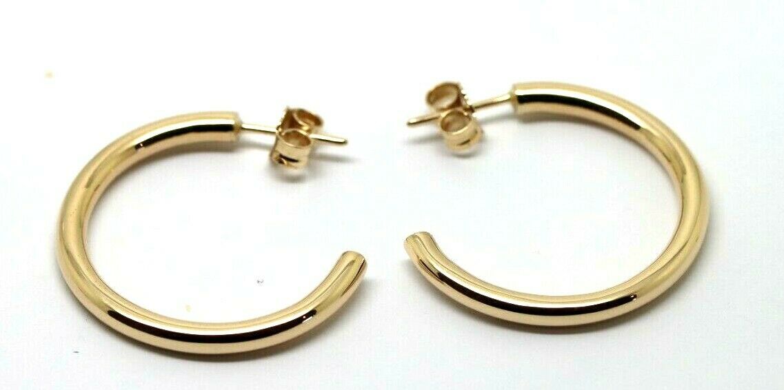 Genuine 9ct Yellow, Rose or White 29mm Hoop Stud Earrings