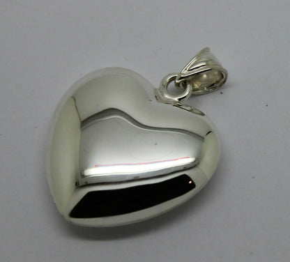 Genuine New Sterling Silver 925 Large Bubble Heart Pendant