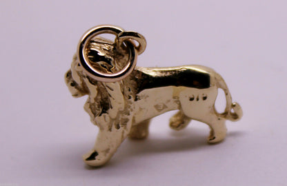 Kaedesigns, Heavy 3D 9ct Yellow Or Rose Or White Gold Lion Charm Or Pendant