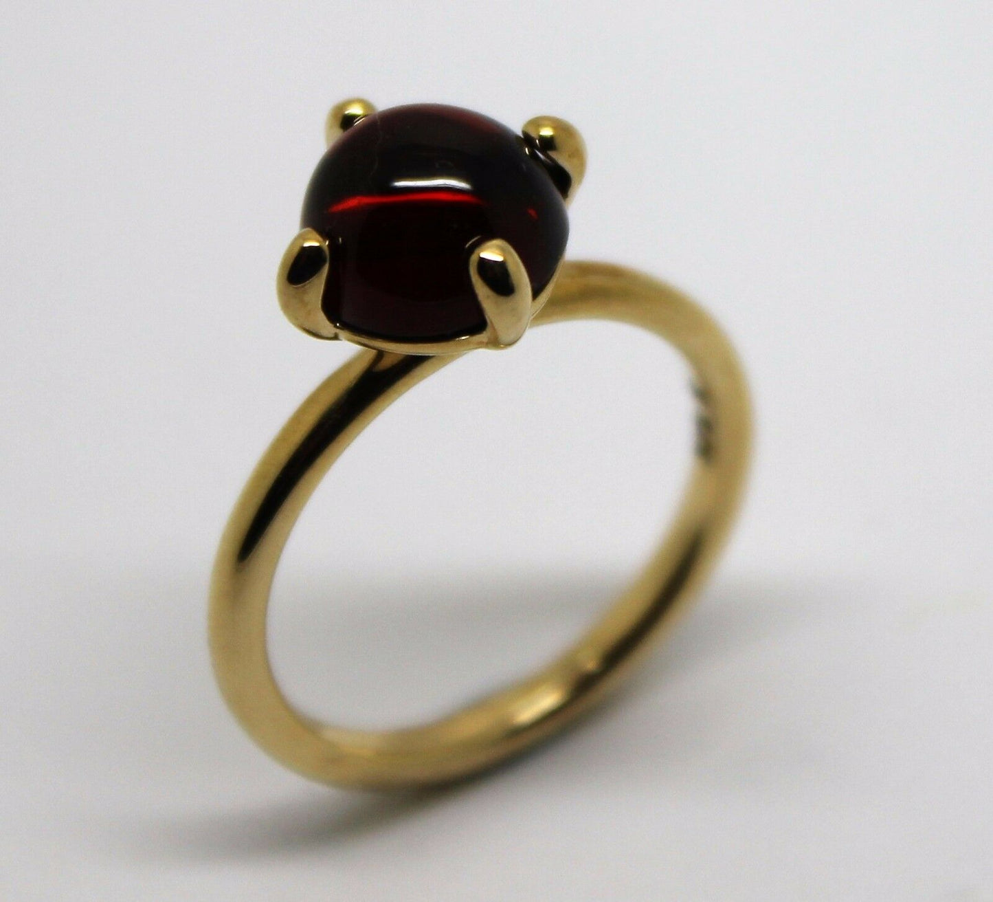 Size L 1/2 Genuine 9ct 9k Yellow, Rose or White Gold Cabochon Garnet Stacker Ring