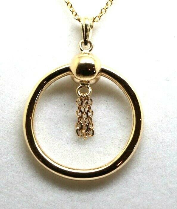 Genuine 9ct Yellow, Rose or White Gold 6mm Spinning Ball and Hoop Fancy Pendant