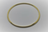 Genuine 9ct Yellow, Rose or White gold 3mm wide GOLF bangle 65mm inside diameter