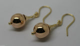 Genuine 9ct Yellow & Rose Gold 12mm Ball Earrings - Free Express Post