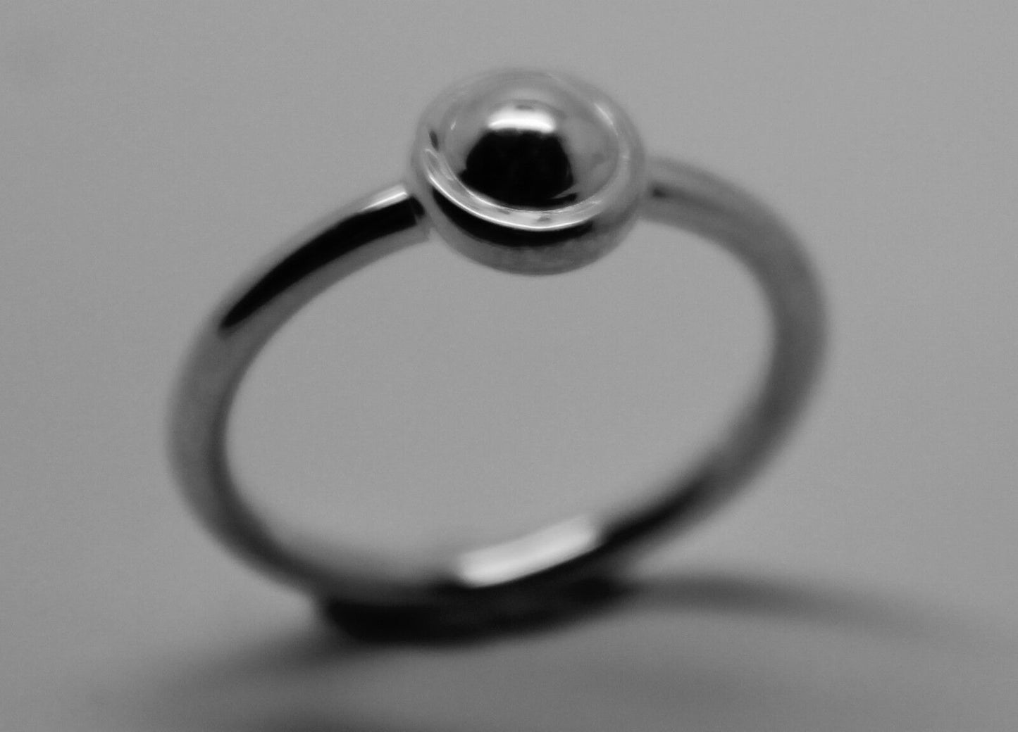 Kaedesigns New Solid Genuine 925 Sterling Silver 4mm Half Ball Ring