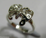 New Genuine Solid 9ct White Or Rose Or Yellow Gold Butterfly Ring Choose Size