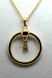 Genuine 9ct Yellow, Rose or White Gold 6mm Spinning Ball and Hoop Fancy Pendant
