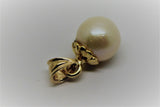 9ct 9k  Solid Yellow Gold 14mm White Freshwater Pearl Ball Pendant
