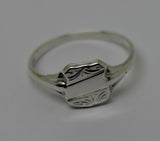 Size L Genuine New Small Genuine Sterling Silver Shield Signet Ring 239