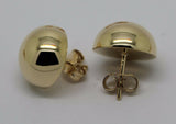 Genuine 9ct 9k Yellow Or White Or Rose Gold 375 14mm Half Ball Hook Earrings