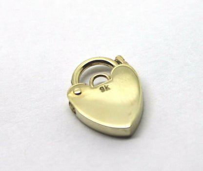 Genuine Small 9.5mm 9ct Yellow Gold Screw Heart Pendant Padlock