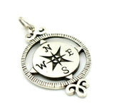 Kaedesigns New Sterling Silver Solid Compass Pendant / Charm