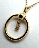 Genuine 9ct Yellow, Rose or White Gold 6mm Spinning Ball and Hoop Fancy Pendant