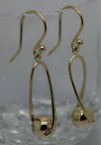 Kaedesigns, 9ct Yellow Or White Or Rose Gold  Hook Gold 8mm Ball Drop Earring
