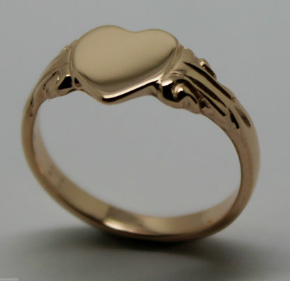 Kaedesigns New Size M Genuine New 9ct Yellow, Rose or White Gold 375 Heart Signet Ring