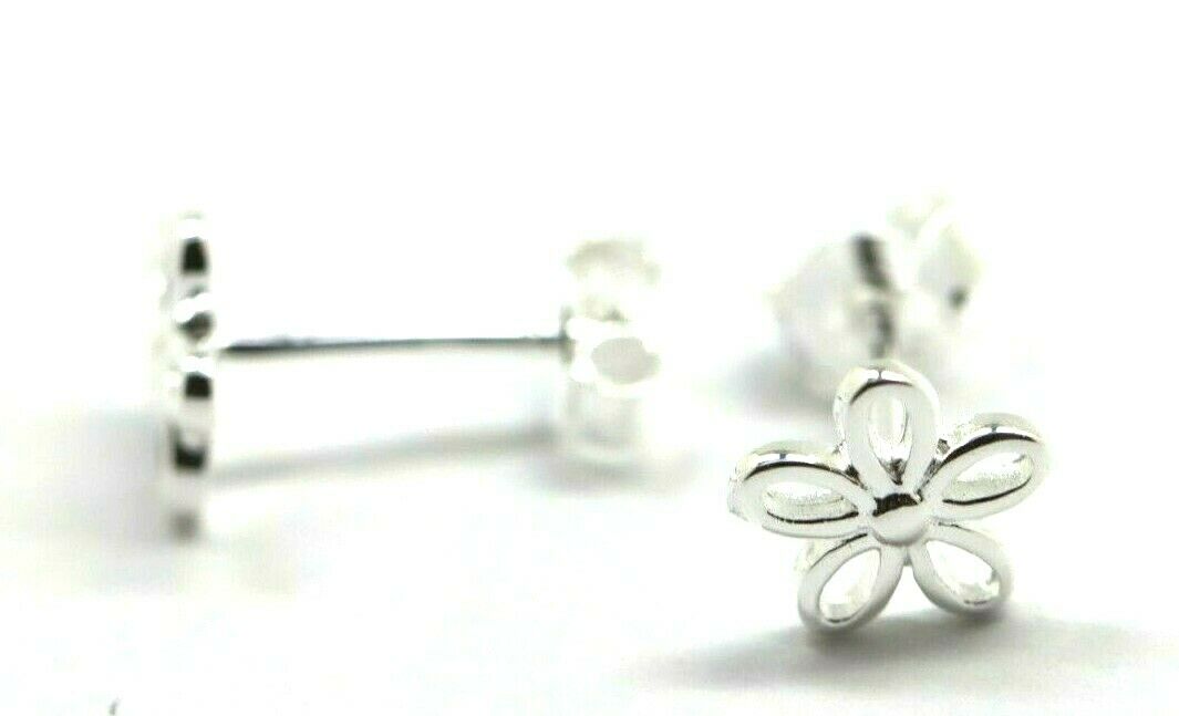 Genuine Sterling Silver Children Child Small Flower Earrings