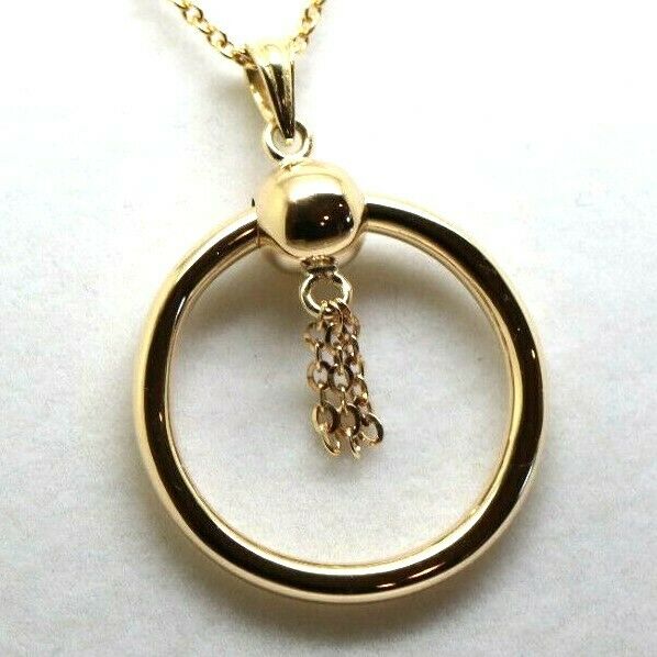 Genuine 9ct Yellow, Rose or White Gold 6mm Spinning Ball and Hoop Fancy Pendant