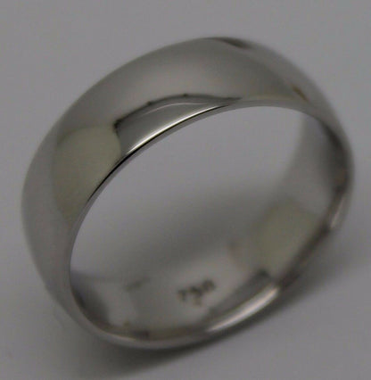 Size L Genuine 18ct Hallmarked 750 Heavy White Gold Full Solid 6mm Wedding Band