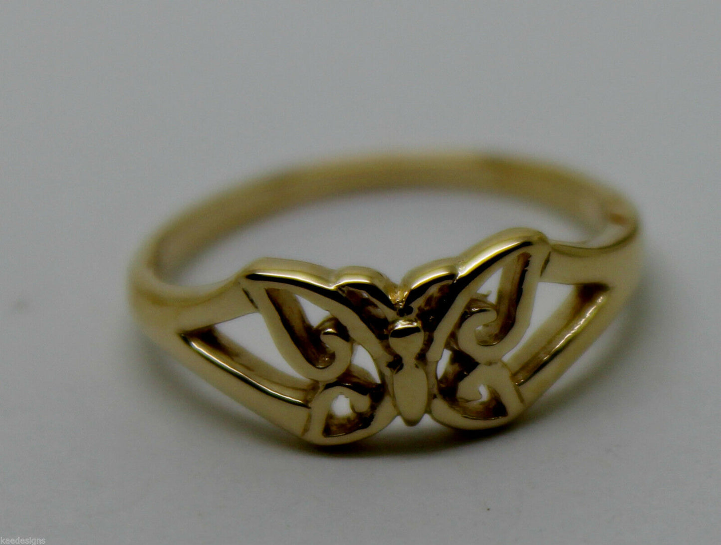 Genuine Solid 9ct 9k White Or Rose Or Yellow Gold Butterfly Ring 217 Choose Size