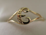 Genuine Delicate 9ct 375 Yellow, Rose or White Gold Initial Ring E