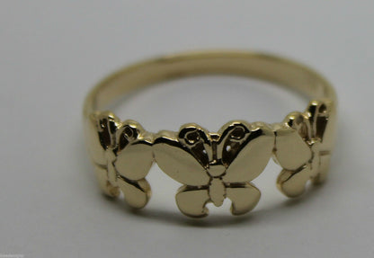 Genuine Solid 9ct White Or Rose Or Yellow Gold Butterfly Ring Choose Size