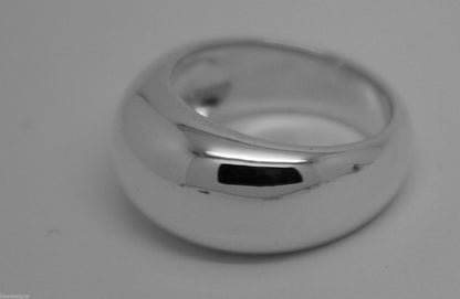 Size M New Genuine Sterling Silver 10mm Dome Ring