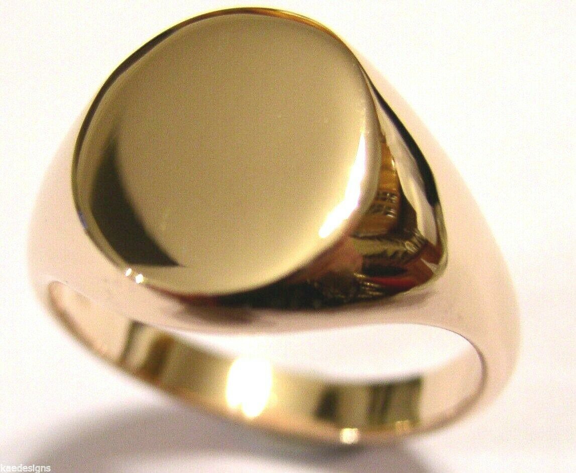 Genuine Heavy 375 Solid 9ct White Or Rose Or Yellow Gold Oval Signet Ring Size N to X