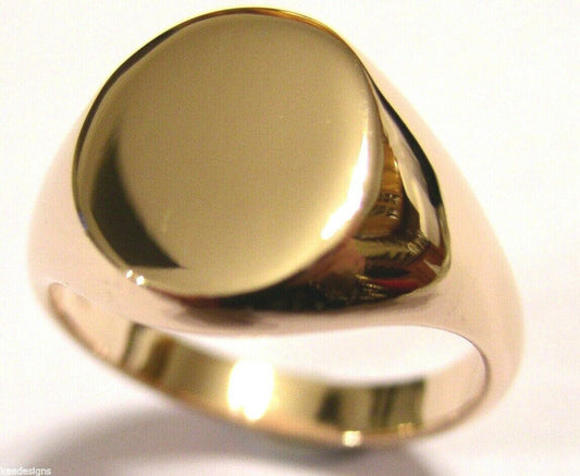 Genuine Heavy 375 Solid 9ct White Or Rose Or Yellow Gold Oval Signet Ring Size N to X