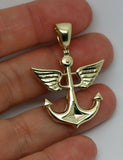 Genuine, Large Heavy 9ct 9kt Yellow, Rose or White Gold or Sterling Silver Large Solid Anchor Boat Pendant