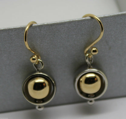 Kaedesigns New 9k 9ct Yellow & White Gold Spinner Belcher Ball Earrings