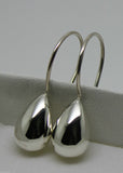 Genuine 925 Sterling Silver Teardrop Tear Drop Hook Earrings