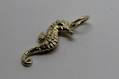 Kaedesigns, Genuine 9ct Yellow Or Rose Or White Gold Or Silver 3D Seahorse Charm