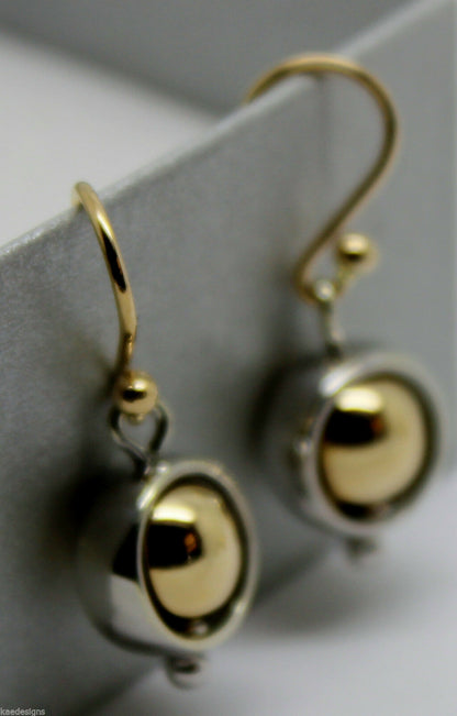 Kaedesigns New 9k 9ct Yellow & White Gold Spinner Belcher Ball Earrings