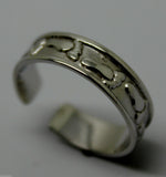 9ct 375 Yellow or Rose or White Gold or Sterling Silver Footprint Toe Ring