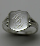 Sterling Silver Large Signet Ring Size 7 Plus Engraving Of Three Initials