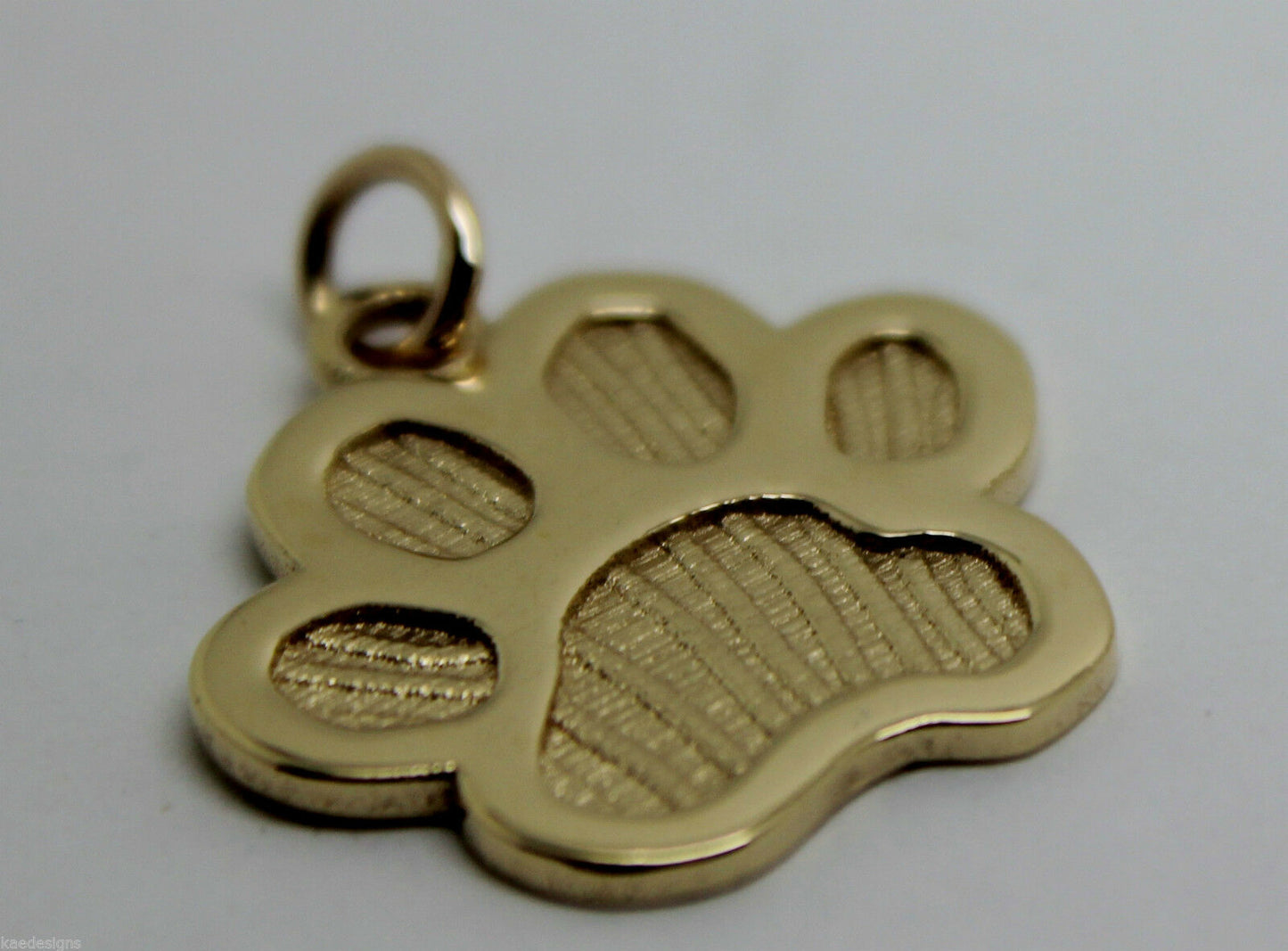 Kaedesigns, Large 9ct Yellow or Rose or White Gold charm Dog Animal PAW Pendant