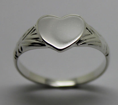 Kaedesigns Solid New Sterling Silver Heart Signet Ring Size H