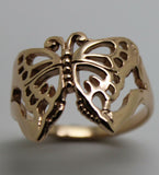Solid Genuine 9ct White Or Rose Or Yellow Gold Large Butterfly Ring Size Q 236