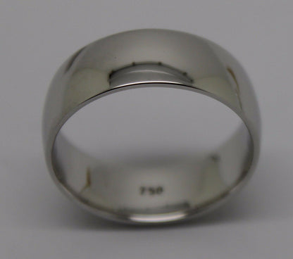 Genuine 18ct Hallmarked 750 Heavy White Gold Full Solid 7mm Wedding Band