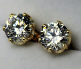 GENUINE New 9ct yellow Gold Claw-set Round 8mm Stud Earrings