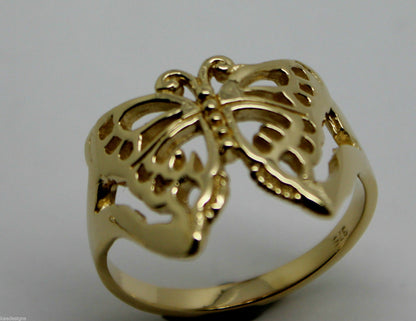 Solid 9ct White Or Rose Or Yellow Gold Large Butterfly Ring Choose Size 236